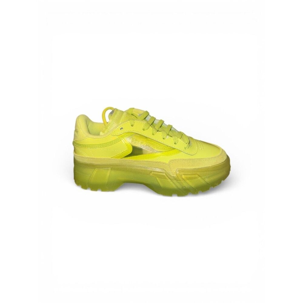 Reebok Club C Cardi Women’s Size 8 Neon Yellow Chunky Platform Sneakers New